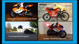 1979 History of the Kraft Eleck Rider cycle VS the 2018 Top Race TR-M29 R/C motorcycle.