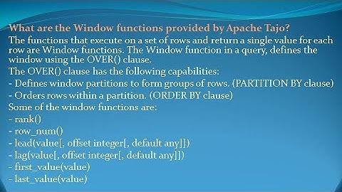 Apache Tajo Interview Questions and Answers for freshers and experienced– Part 4