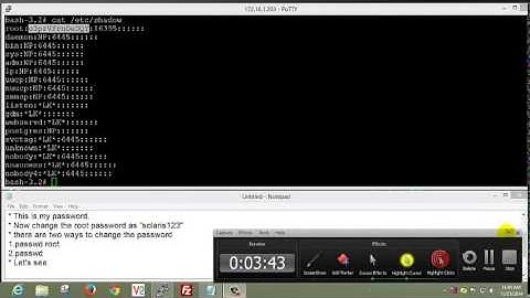 root password change in solaris