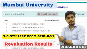 TYBCOM Sem-V/VI Revaluation Results  Declared 2023 l Mumbai University l Mukund Sir