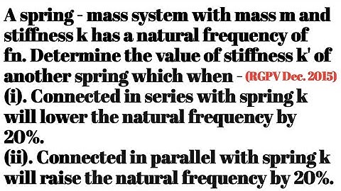 Numerical Problem based on Mechanical Vibration ll How to calculate Natural Frequency of vibration