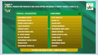 Live | Eshaal Associates Vs Kingsmen | SBP Sports Complex | President Trophy Grade-II | MZN1J screenshot 1