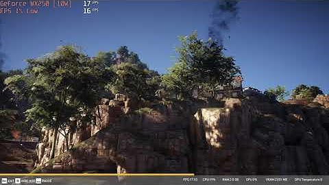 🎮 NVIDIA GeForce MX250 (10W) - TC: Ghost Recon Wildlands gameplay benchmarks (1080p)