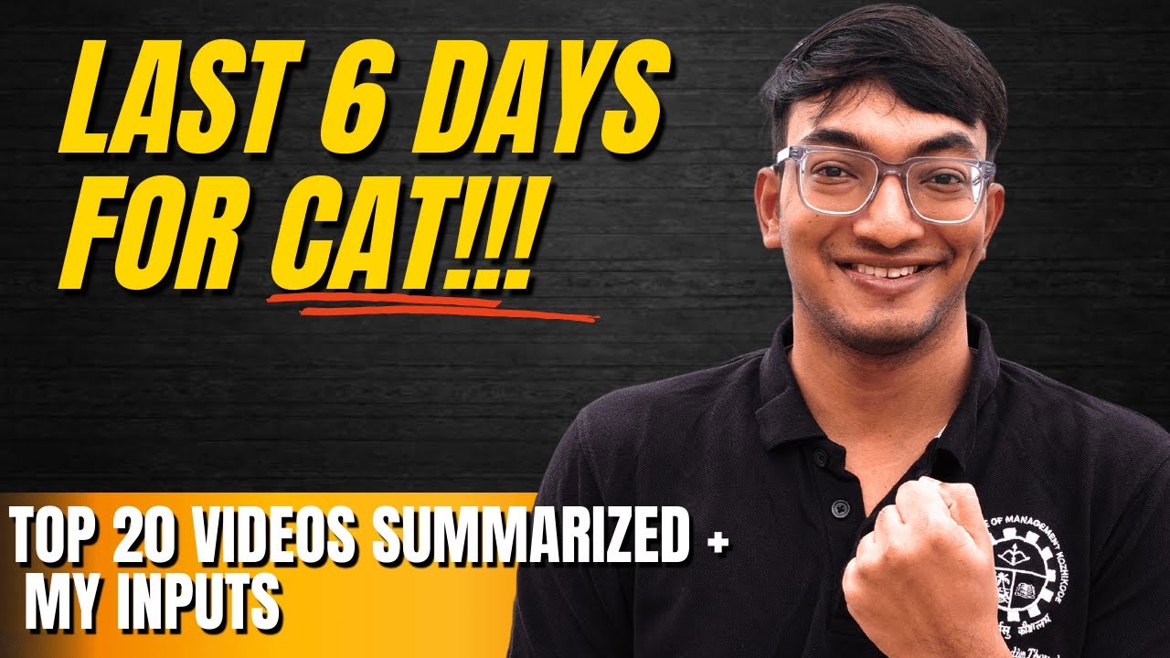 Do this to ACE your CAT 2025 in last week | 1 week to CAT