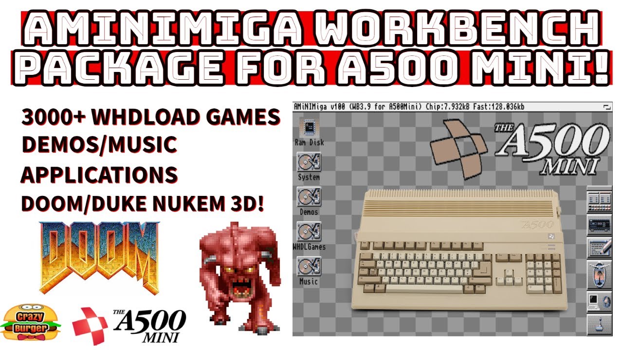 AMiNIMiga Workbench Package for A500 Mini - 3000+ WHDload Games +