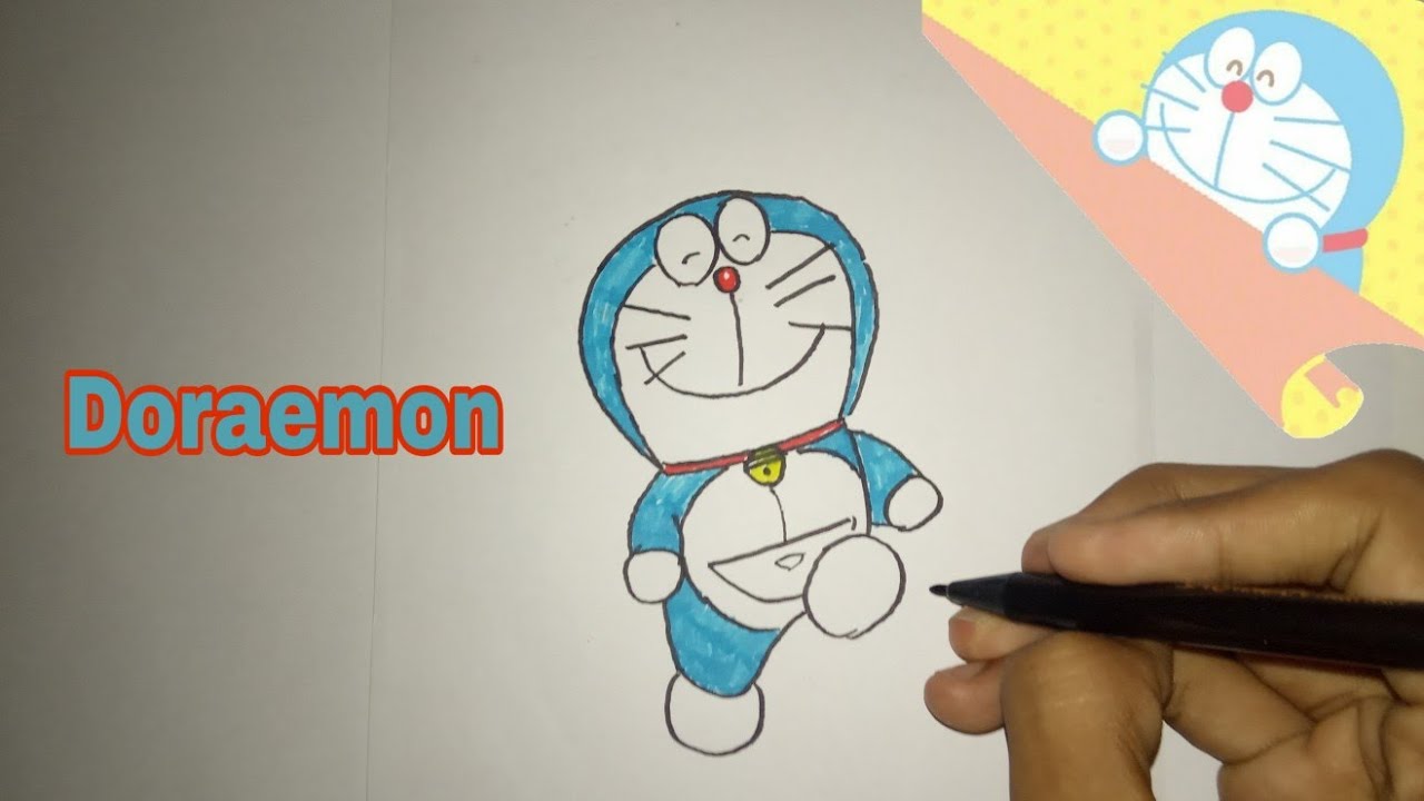 Cara membuat lukisan doraemon  part4 YouTube