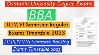 OU University  2nd semester Exam Timetable 2023 || OU degree exam Notification