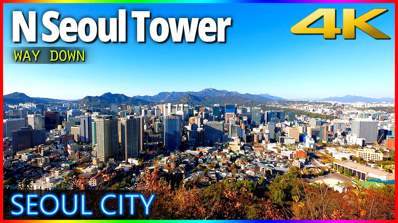 [4k] 남산 서울타워 내려가는 길 Walking in Namsan Seoul Tower, Seoul Korea ソウルツアー 韓国ツアー-