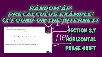 AP Precalculus Section 3.7 Example: Find Phase Shift From a Set of Sinusoidal Data