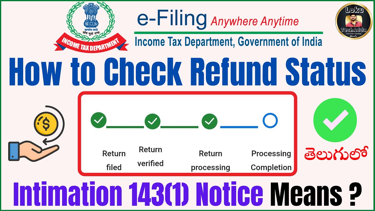 how-to-check-tax-refund-status-intimation-143-1-means-telugu-youtube