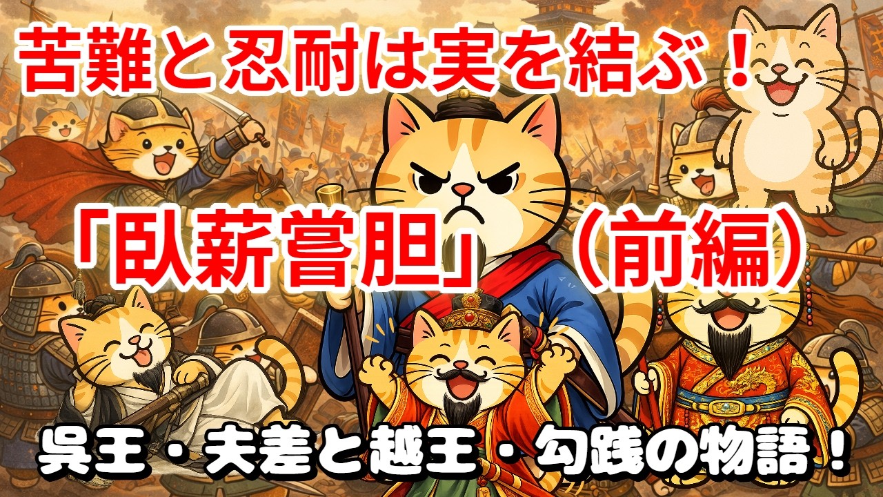 今回は、臥薪嘗胆・前編！呉王・夫差と越王・勾践の物語！試験・テスト・入試によくでる漢文シリーズ！テスト対策に必見！中学、高校の教科書でも頻出テーマです！