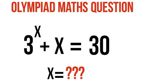 Lambert W Function | Olympiad Maths Question