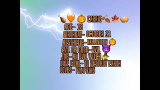 Carrie the witch🧡🤍🍂🥧🎃🧙‍♀️