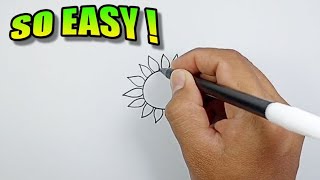 how to draw a sunflower draw so cute easy drawings