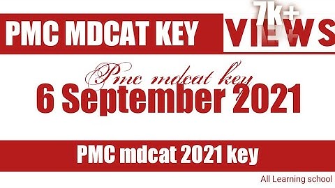 6 September pmc mdcat paper key | #pmc #mdcat #key | pmc mdcat 2021