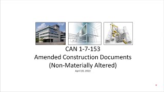 HCAI CAN 1-7-153 Amended Construction Documents (Non-Materially Altered)