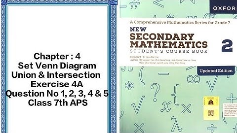 Exercise 4A Question 1, 2, 3, 4 & 5 Solution (Venn Diagram) APS Math Class 7th #maths #viral #foryou