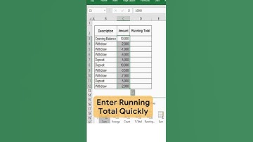 Enter Running Total Quickly | Excel Pro Tricks #shorts