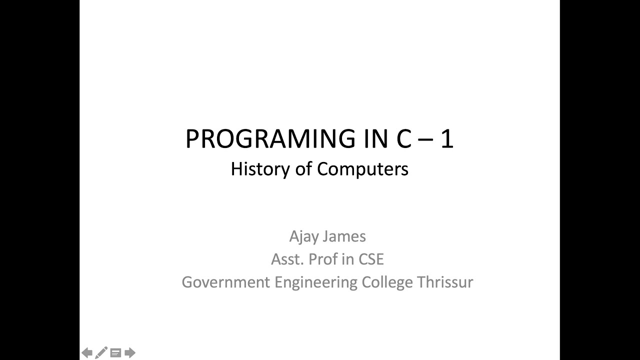 PROGRAMMING IN C – 1 (History of Computers) - YouTube
