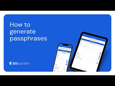 How to generate passphrases in Bitwarden