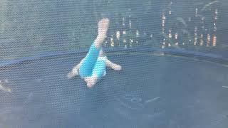 Ruby's fun and  cool tricks on the trampoline☺
