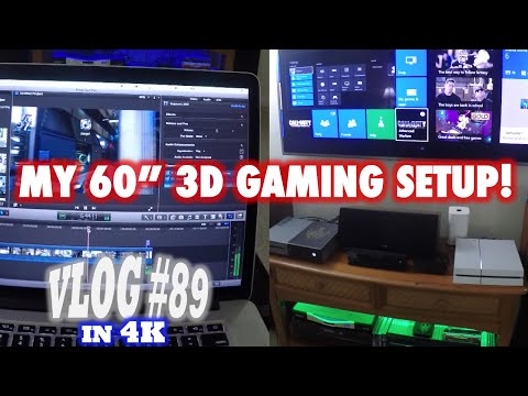 My ultimate gaming setup xbox one & ps4 + desk in 4k! (how i make videos) samsung 60" led 3d tv, call of duty advanced warfare 1tb one, de...