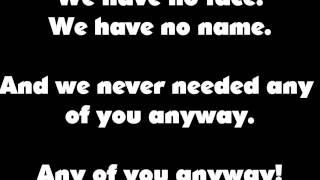 Stick To Your Guns - Nobody [Lyrics On Screen] [1080p]