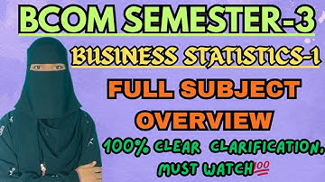 3rd Semester Statistics full subject Overview | Degree sem-3 Business statistics TOP Methods✅💯