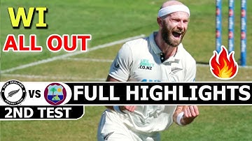West Indies Vs New Zealand Full Highlights 2nd Test Match Day 1 | Wi Vs Nz Highlights