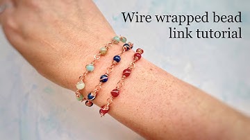 EASY BEGINNER tutorial - how to make wire wrapped bead link for bracelets and necklaces