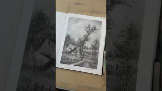 Step-by-Step Charcoal Art: Calm Nature Scene#charcoal #tutorial #process #sketch #art
