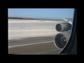 Olympic Airways Boeing 747 SX-OAC landing at snowy Montreal and passengers are clapping loudly