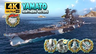 Exciting Yamato game versus 3 submarines  World of Warships