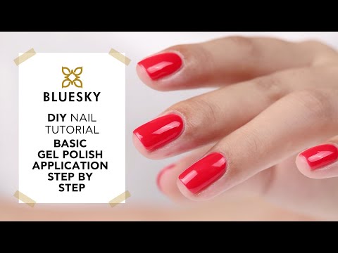 BLUESKY Nail Design Tutorial - Basic Gel Polish Application Step by Step