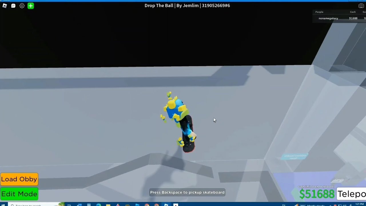 Infinite jumping glitch with skateboard tutorial Roblox Obby Creator