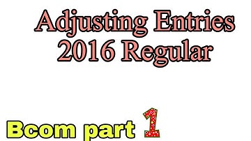 2016 Regular Adjusting Entries Bcom part 1 Accountings | Urdu / Hindi|