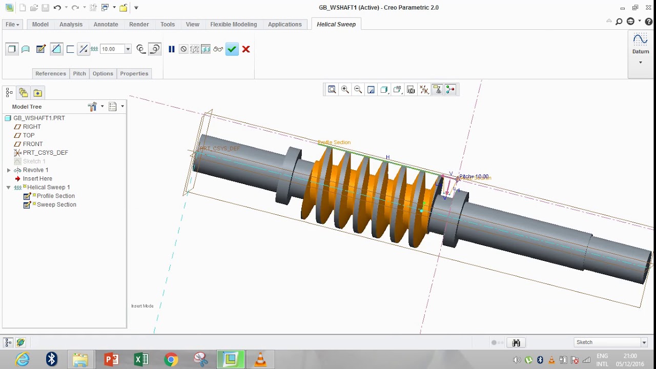 Gear Box ( worm shaft ) on Creo Part 3 YouTube