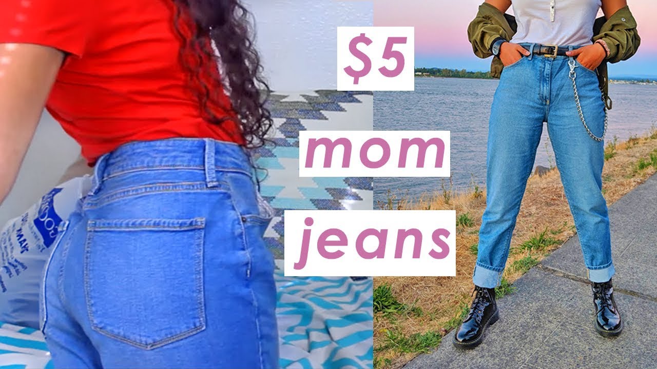 mom jeans thrift store