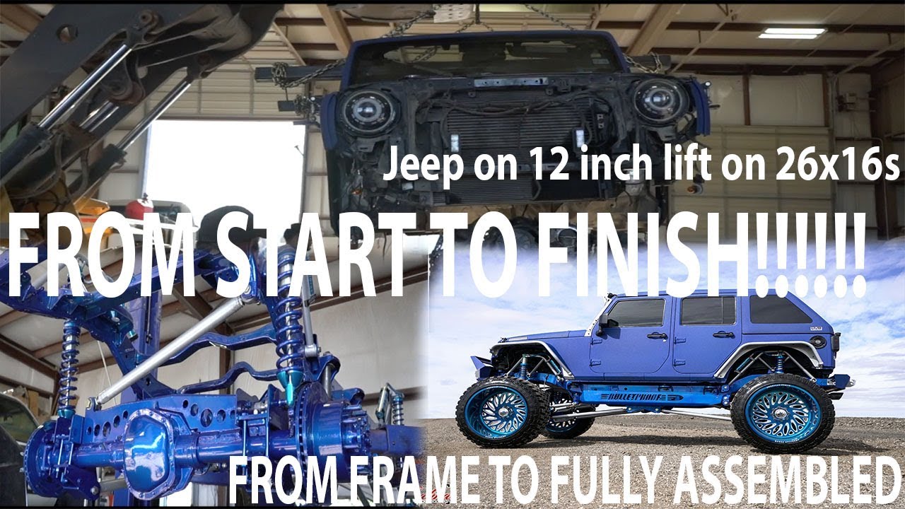 JEEP ON 12 INCH LIFT WITH 26X16'S GETS BUILT SUPERCHARGER +more! FROM START  TO FINISH! - YouTube