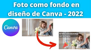 PONER FOTO COMO FONDO EN DISEÑO DE CANVA - 2022