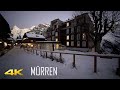 Mürren Switzerland New Year's Eve Walk 4K Night Walk Tour With Ambient Sounds