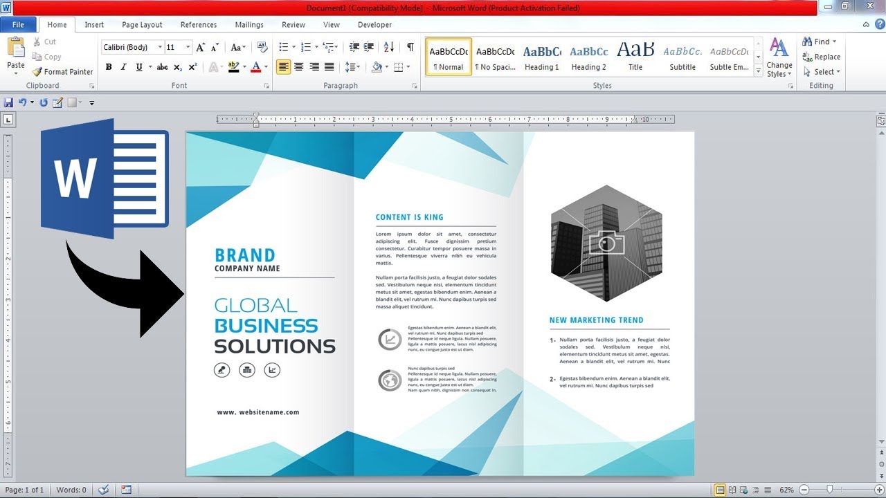 13 fold Brochure Design in Microsoft office word  Brochure Design in ms  word