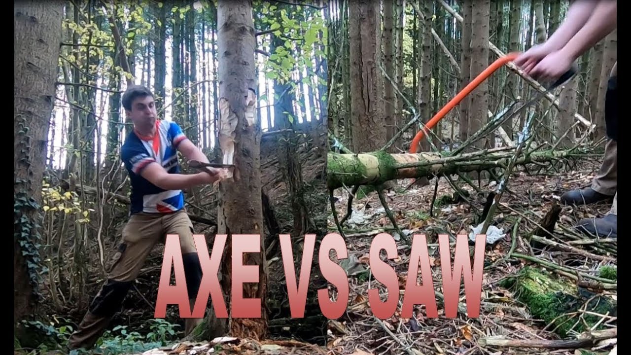 Bushcraft Axe vs Saw Testing the Efficiency of Felling and Bucking