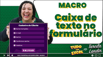Caixas de Texto no formulário (TEXTBOX)  no Excel - PocketAula VBA (COMPLETÃO)