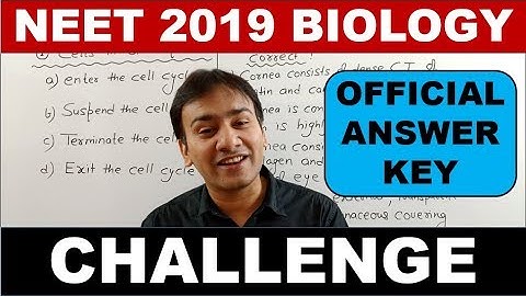 NEET 2019 Challenge NTA Official Answer Key : BIOLOGY Questions