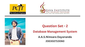 DBMS Question Set 02 |  1st year | Semester 01 | Java Institute | Database Management System