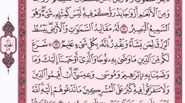 تكرار الوجه الثاني من سورة الشورى كل آية ٣مرات للشيخ فارس