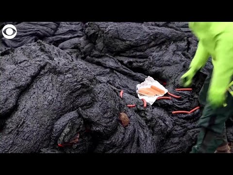 WEB EXTRA: Scientists Grill Hot Dogs Using Lava From Iceland Volcano