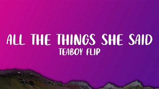 All The Things She Said - TEABOY Flip (TikTok Remix) Resimi