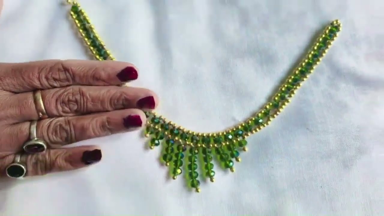 Beautiful Necklace Tutorial | Easy necklace tutorial | Crystal Necklace 